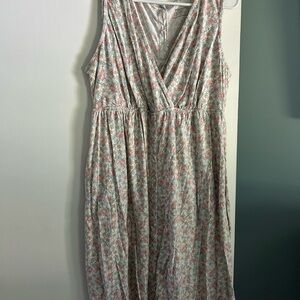 Motherhood Maternity Pink and White Pajama Set with Elastic Waist